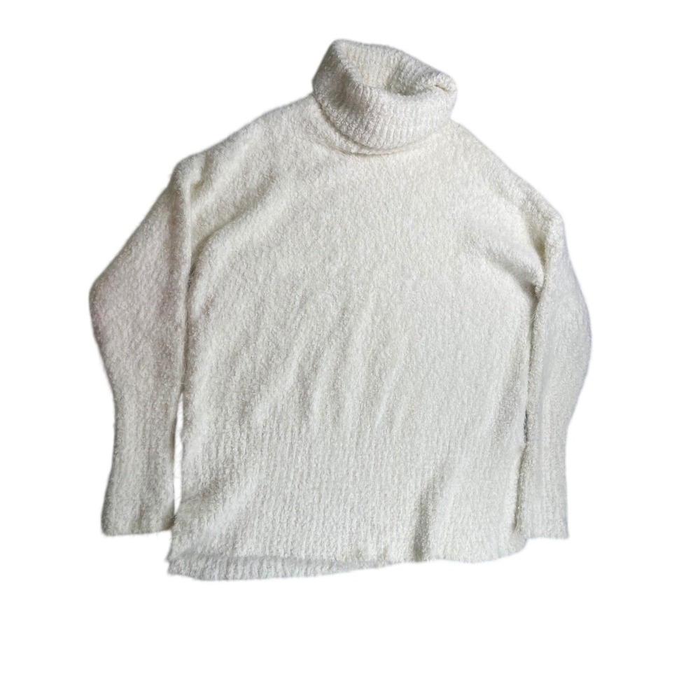OFFLINE by Aerie Ivory Fuzzy Eyelash Turtleneck Sweater Size Small Cozy Soft